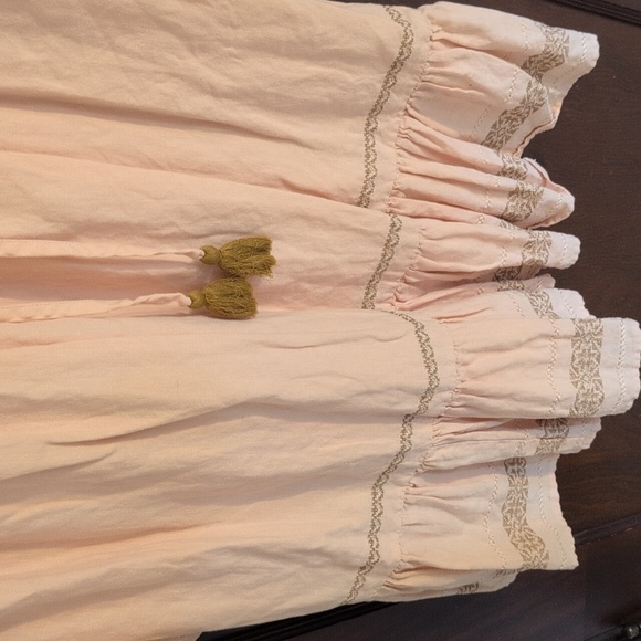Roller Rabbit Scoop Neck Dress w/ 3/4 Sleeves.  Size Medium Light Pink Boho - Picture 6 of 9